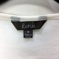 Katies Womens Sequin Tank Top in White, Size M
