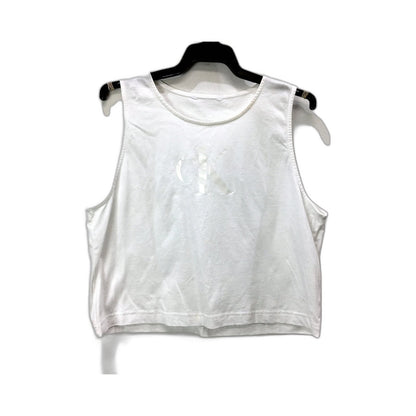 Calvin Klein Tank Top Cropped Womens Cropped Tank Top in Soft White Cotton, Sz S
