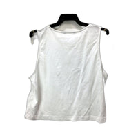 Calvin Klein Tank Top Cropped Womens Cropped Tank Top in Soft White Cotton, Sz S