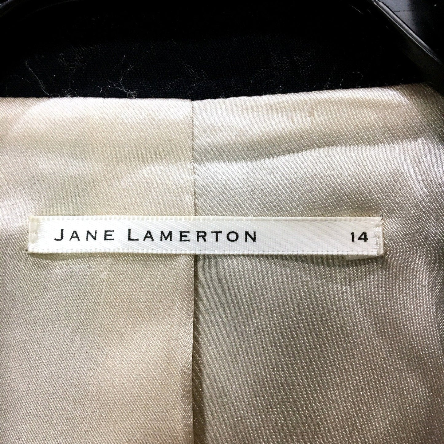 Jane Lamerton Womens Textured Cropped Black Blazer Size 14