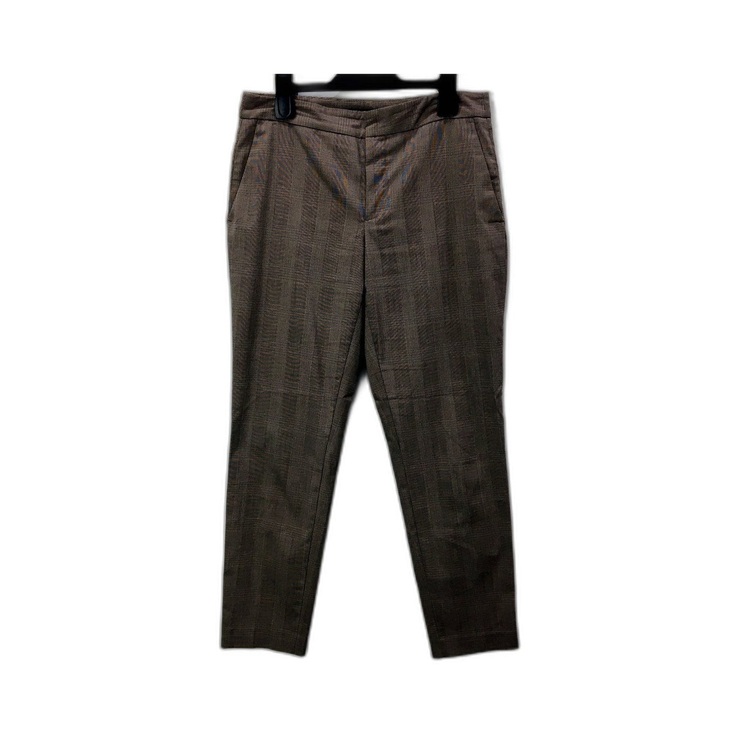 Zara Womens Pleated Brown Plaid Dress Pants Size 8 NEW
