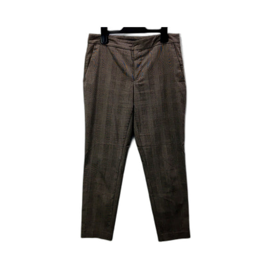 Zara Womens Pleated Brown Plaid Dress Pants Size 8 NEW
