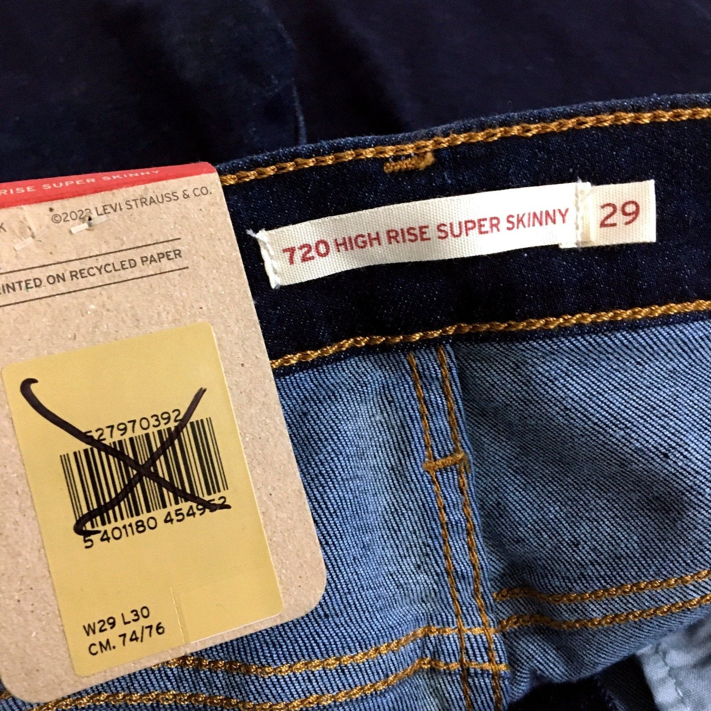 Levi's Womens High Rise Super Skinny Jeans 720 High Rise Super Skinny Dark NEW