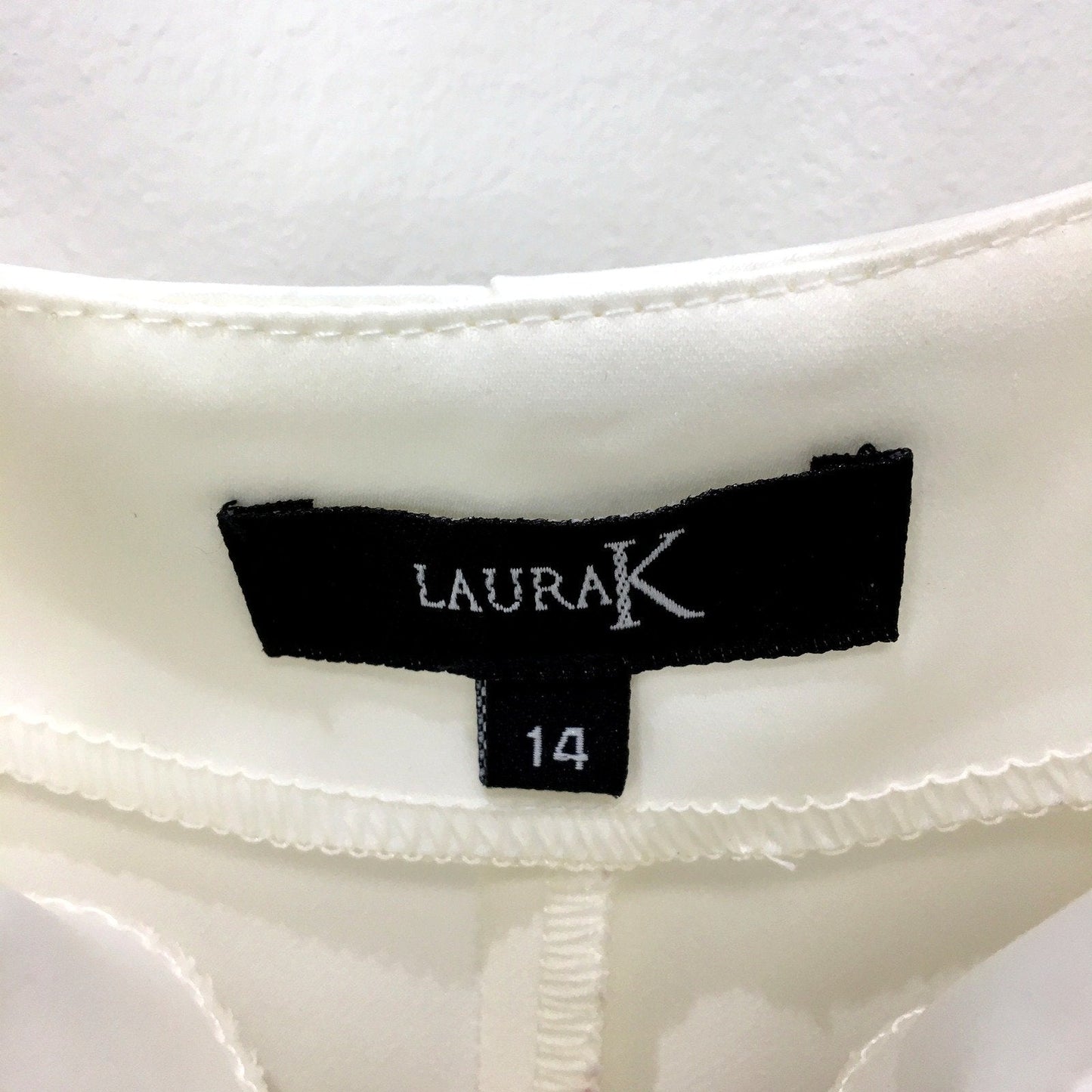 Laura K Womens Sleeveless Sleeveless Top Ivory Summer Top by , Size 14