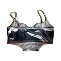 Oscar Street Womens Metallic Silver Crop Top Comfortable Soft Intimate Size L