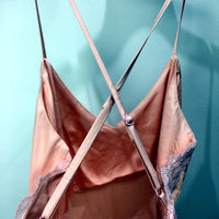 Chloe & Lola Womens Satin Lace Trim Sleep Camisole Nightie Peach Size S NEW