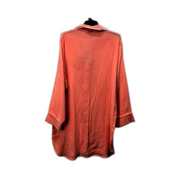 Chloe & Lola Womens Cotton Sleepwear Long Shirt in Orange, Size Small NEW