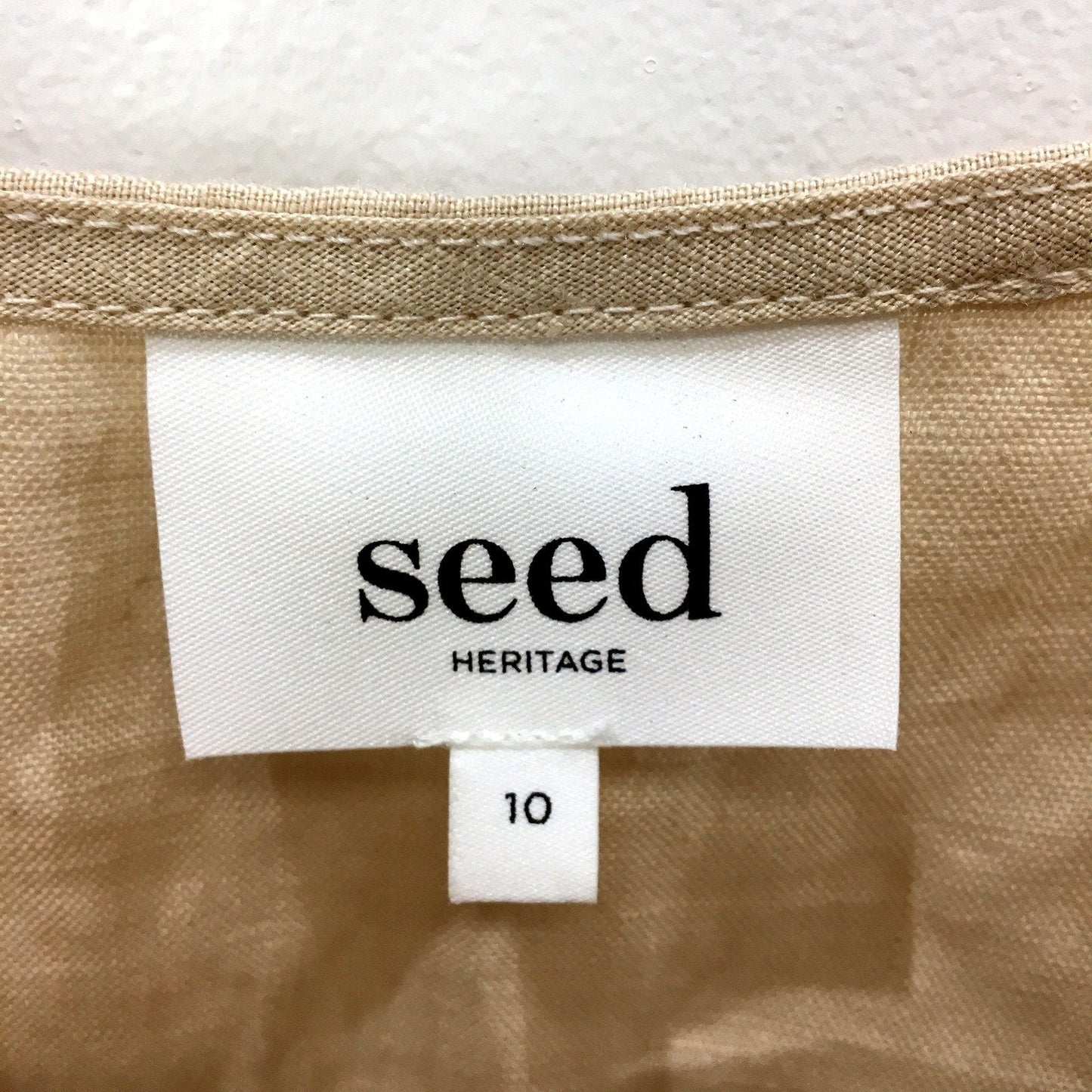 Seed Heritage Womens Linen Camisole Tank Top in Beige, Size 10 NEW