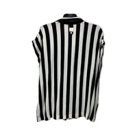 Sandra Soulos Womens Button-Down Shirt Black and White Striped Size 14