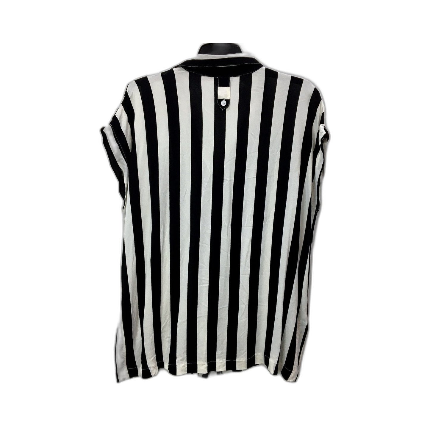 Sandra Soulos Womens Button-Down Shirt Black and White Striped Size 14
