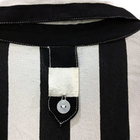 Sandra Soulos Womens Button-Down Shirt Black and White Striped Size 14