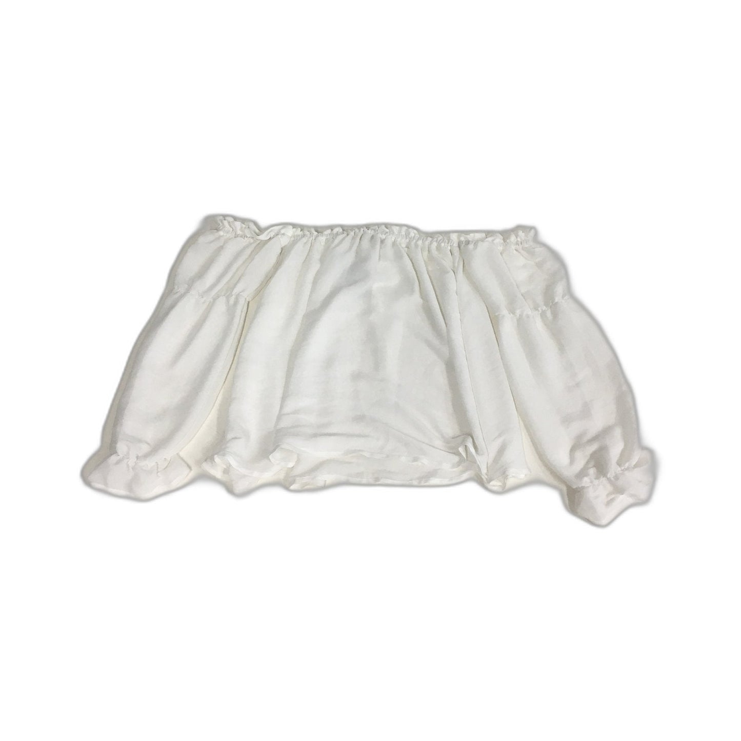 Sass Womens Emilia Puff Sleeve Blouse in Pearl White, Size 8 NEW