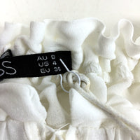 Sass Womens Emilia Puff Sleeve Blouse in Pearl White, Size 8 NEW