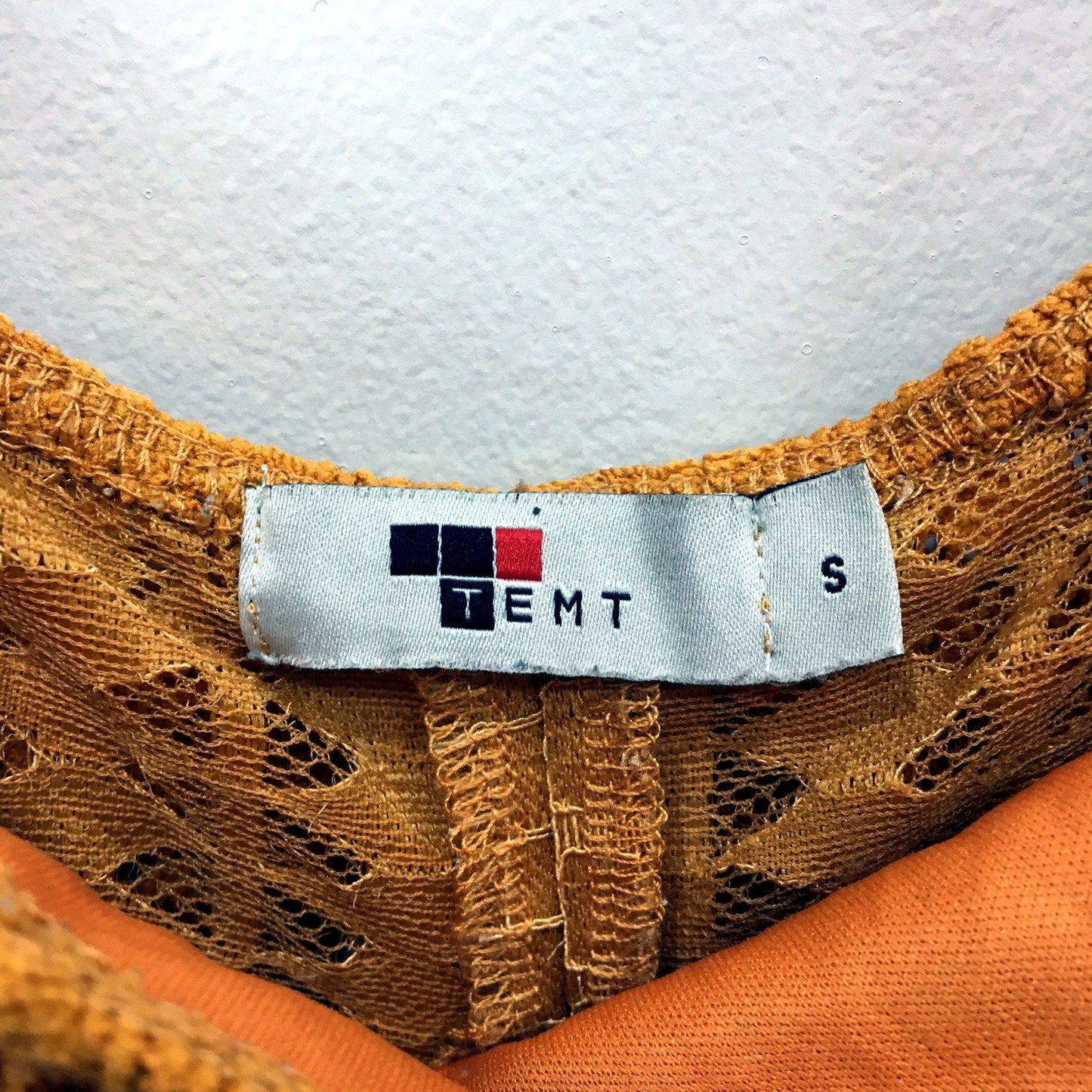 Temt Womens Lace Crop Top in Orange - Lightweight Feminine Casual Blouse Size S