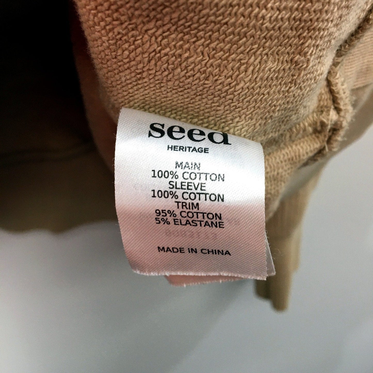 Seed Heritage Womens Pullover Sweatshirt Tan Casual Cotton Blend Size L