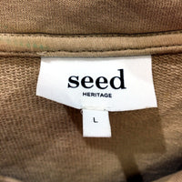 Seed Heritage Womens Pullover Sweatshirt Tan Casual Cotton Blend Size L