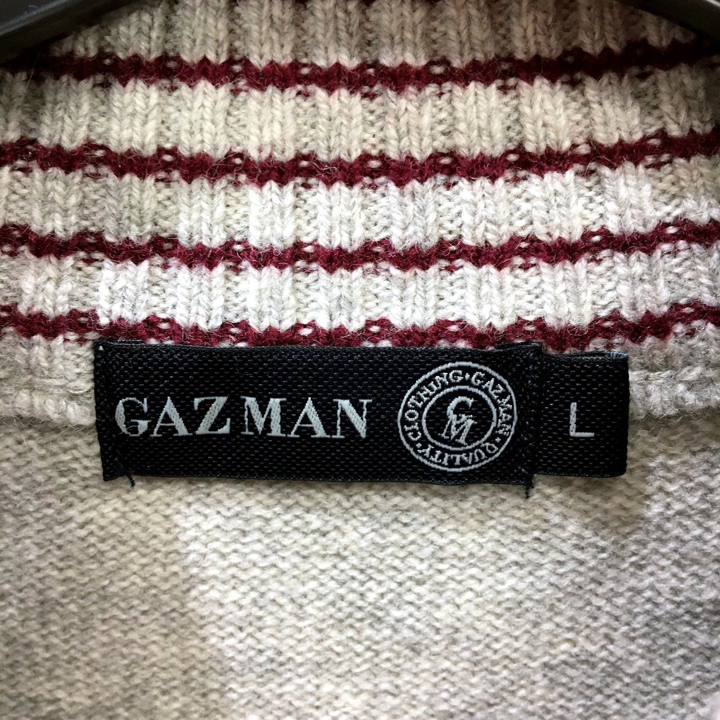Gazman Mens Gray Striped Turtleneck Pullover Sweater - Size L