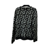 Seed femme Womens Button-Down Sweater Black and Gray Floral Pullover Size Small