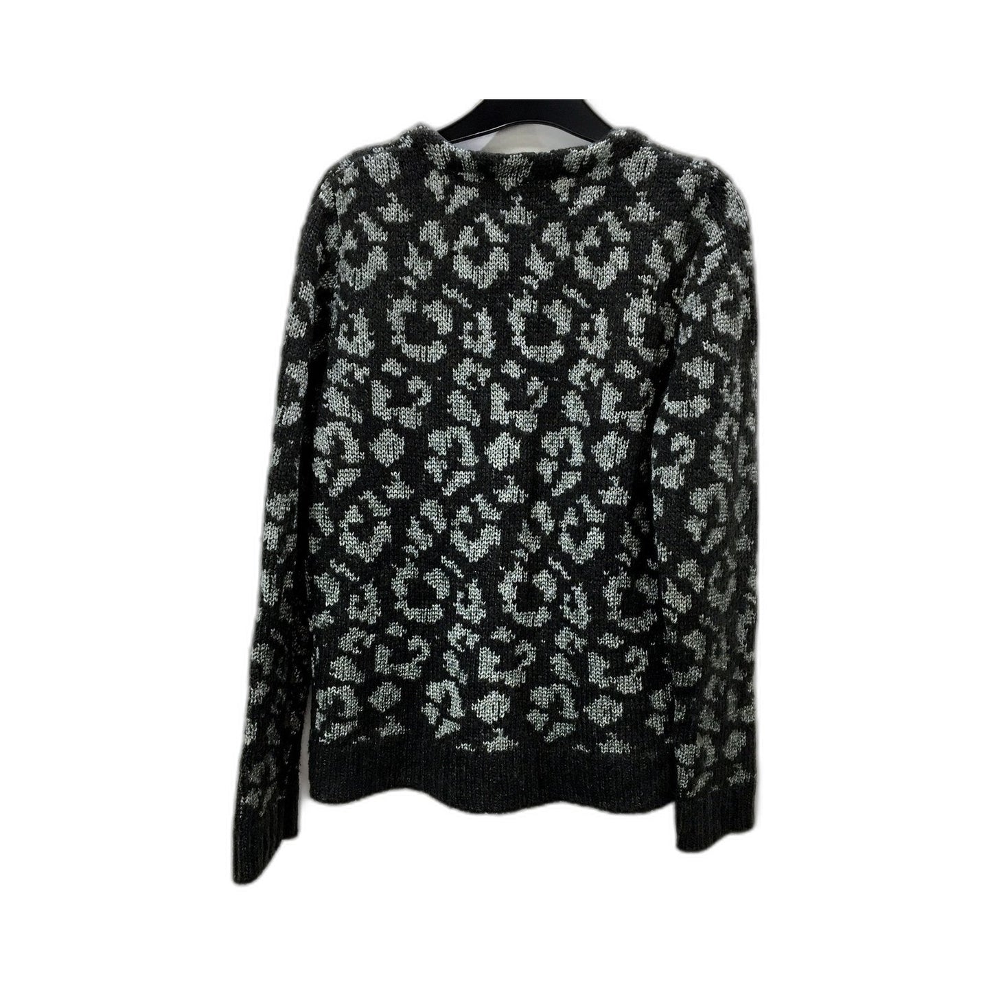 Seed femme Womens Button-Down Sweater Black and Gray Floral Pullover Size Small