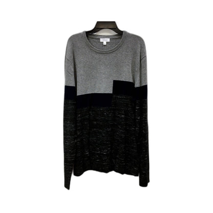 Calvin Klein Mens Colorblock Pullover Sweater in Gray & Black, Size L