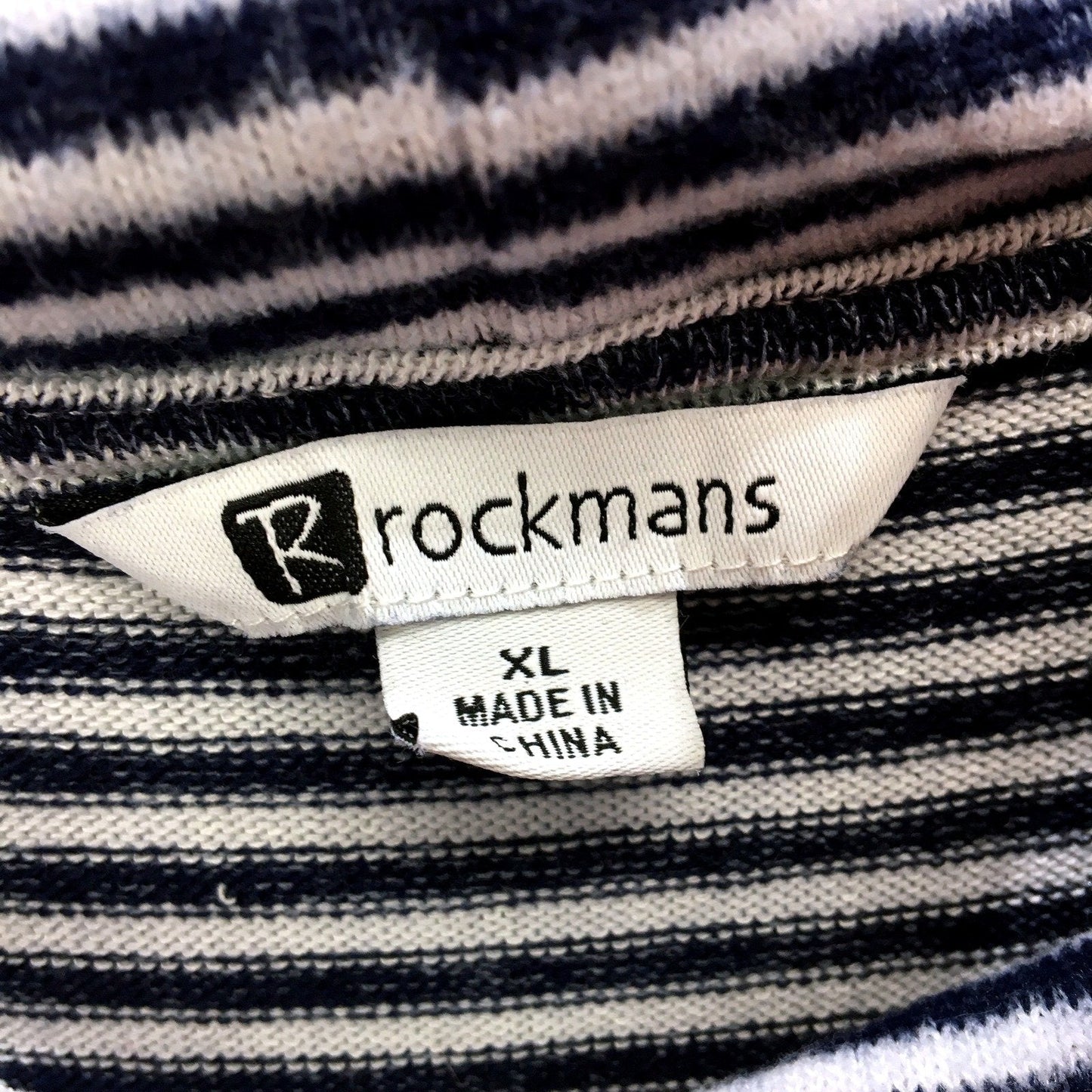 Rockmans Womens Navy and White Striped Pullover Sweatshirt in XL Size