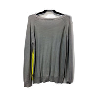 Country Road Womens Cotton Pullover Sweater in Gray and Yellow, Size M