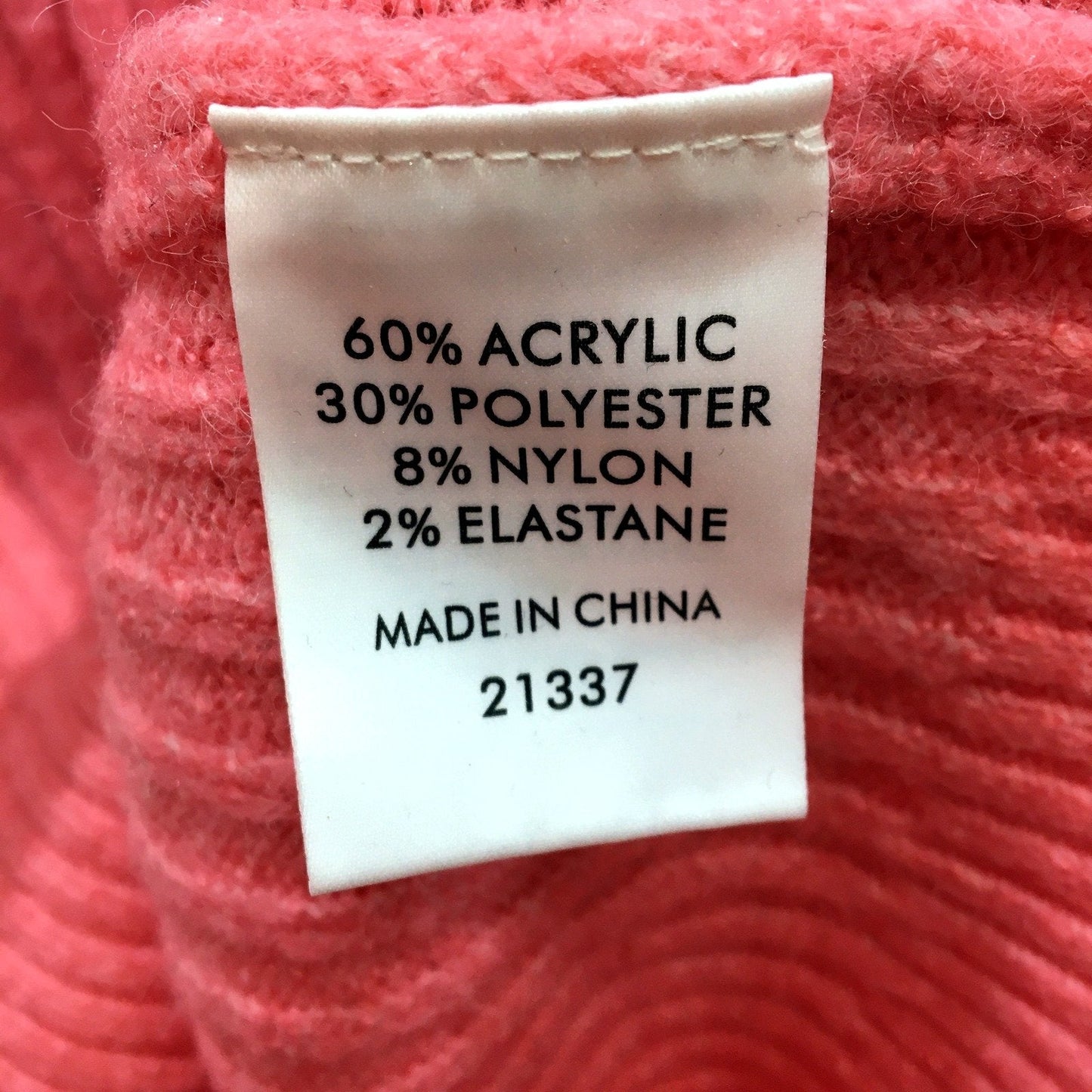 Ribbed Knit V-Neck Pullover Sweater Womens in Pink, Size M NEW