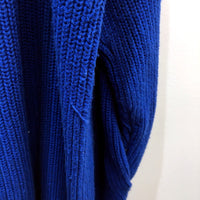 Wayne Cooper Womens Blue Knit Pullover Sweater with Zipper detial, Size L