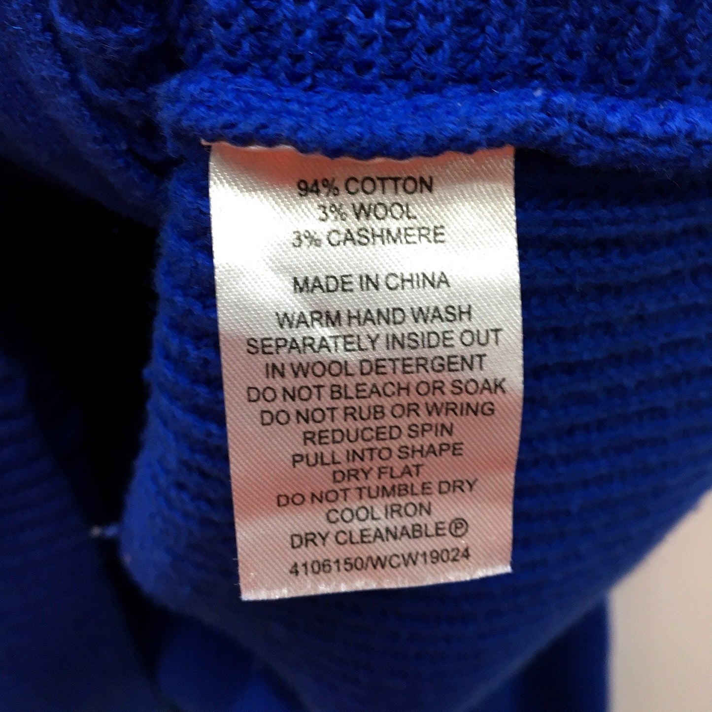 Wayne Cooper Womens Blue Knit Pullover Sweater with Zipper detial, Size L