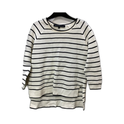 French Connection Womens Striped Pullover Sweater Cotton Black and White Size S