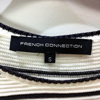 French Connection Womens Striped Pullover Sweater Cotton Black and White Size S
