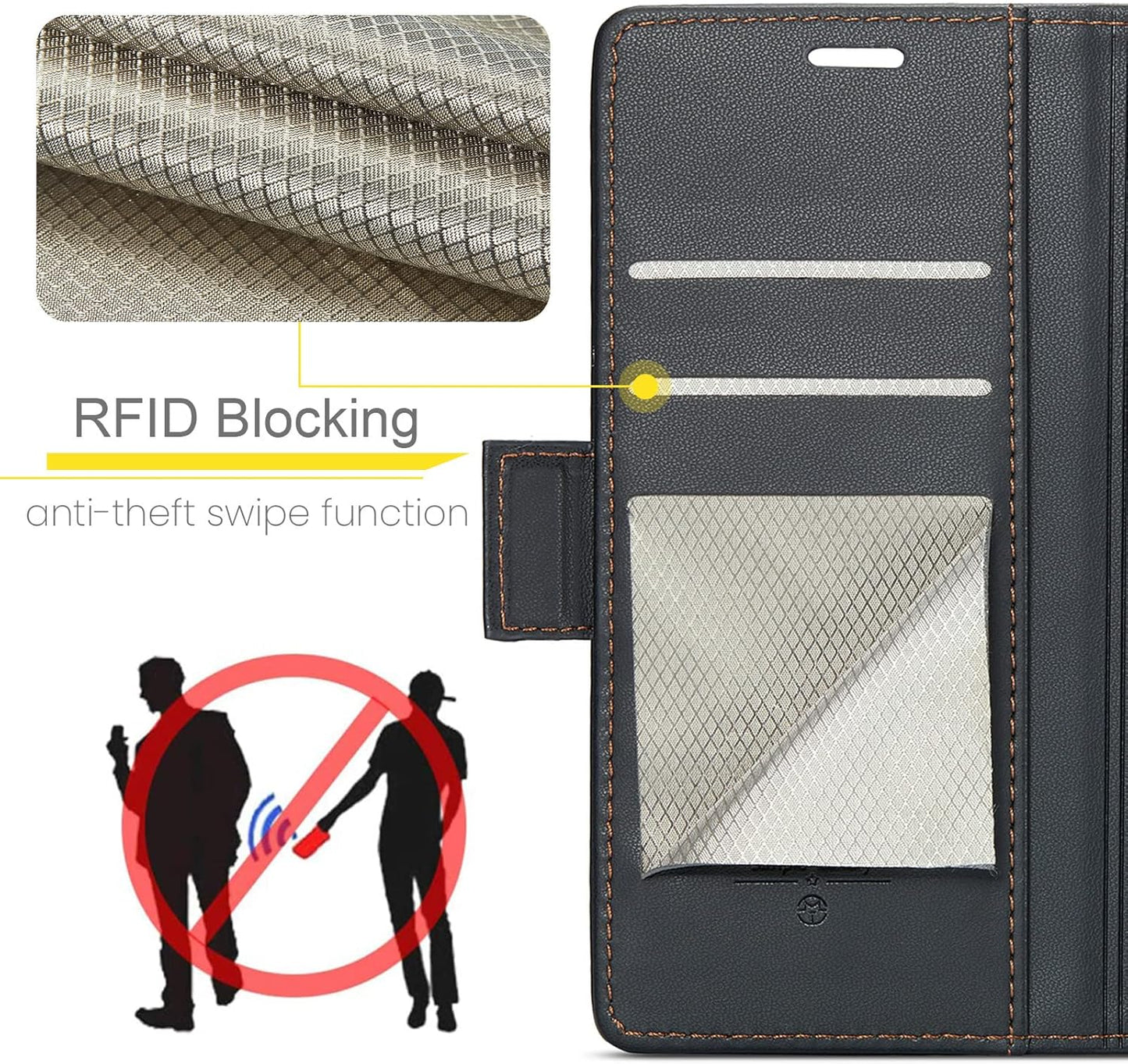 ELEPIK Flip & Wallet Case for Galaxy S22 Ultra with Card Holder Kickstand NEW