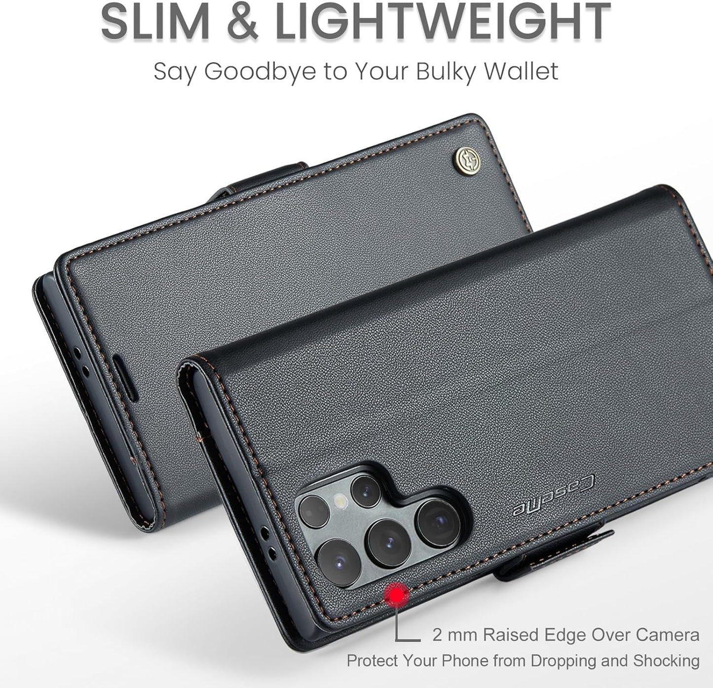 ELEPIK Flip & Wallet Case for Galaxy S22 Ultra with Card Holder Kickstand NEW