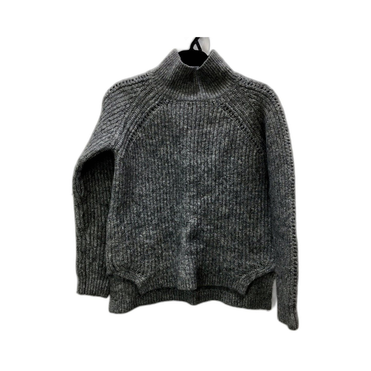 Witchery Womens Ribbed Knit Pullover Sweater Gray Soft Wool Blend Size M NEW