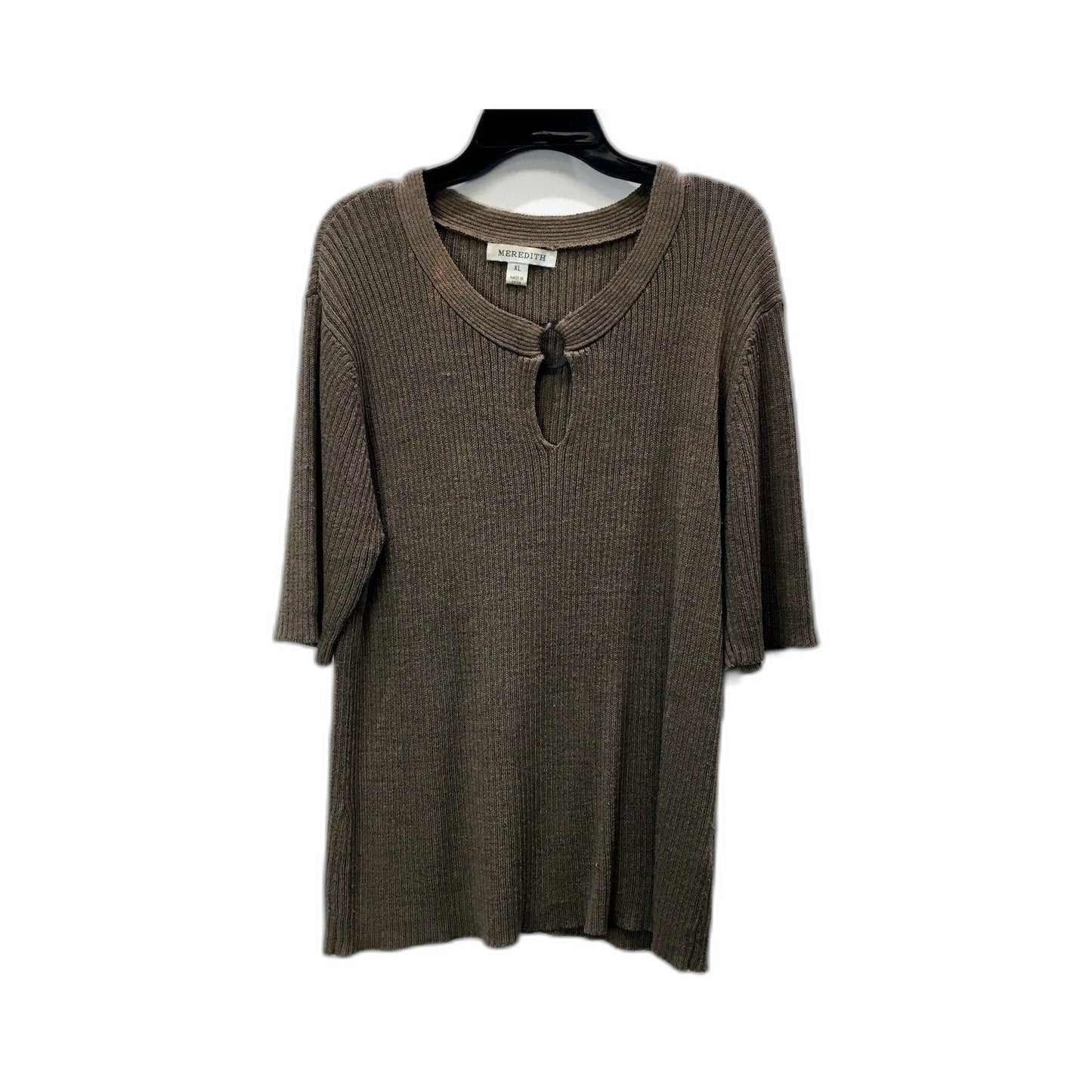 Meredith Womens Oversized Knit Pullover Sweater in Brown, Size XL
