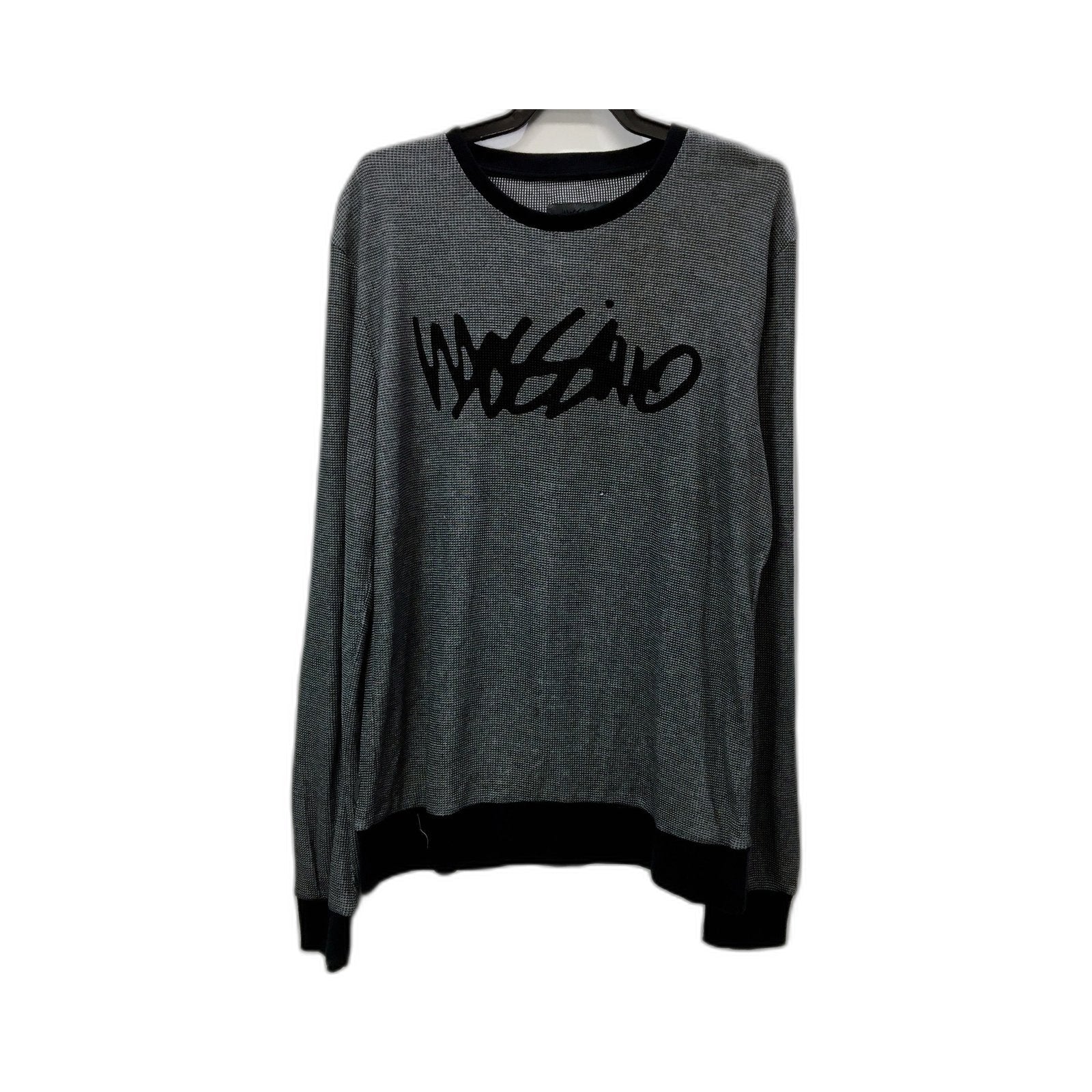 Mossimo Mens Textured Pullover Sweatshirt in Gray & Black, XL Size
