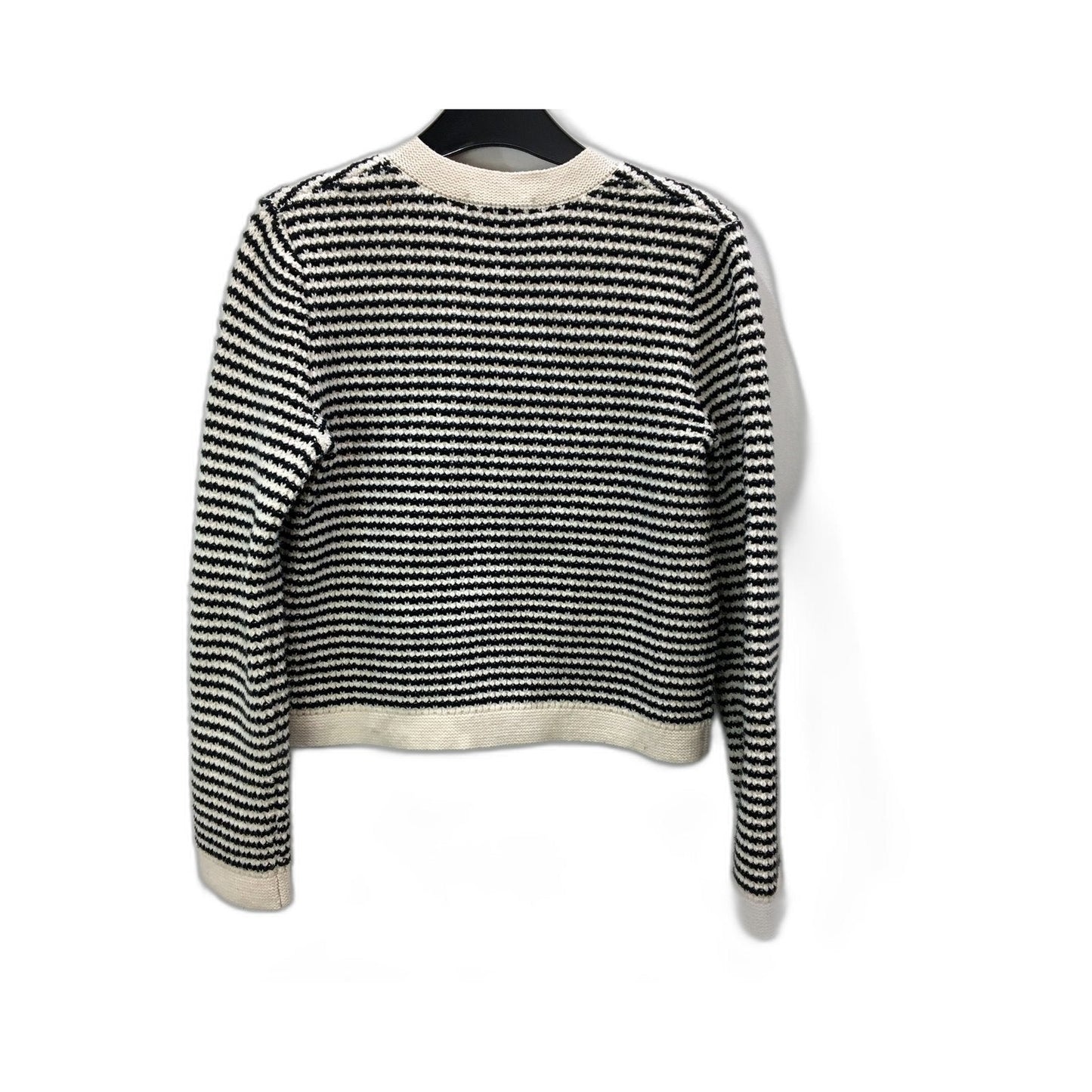UNIQLO Womens Striped Cardigan Sweater in Black and Beige, XS Size