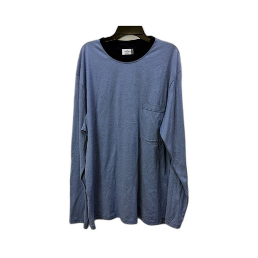 Ammann Mens Long Sleeve Blue Striped Cotton T-Shirt, Size L
