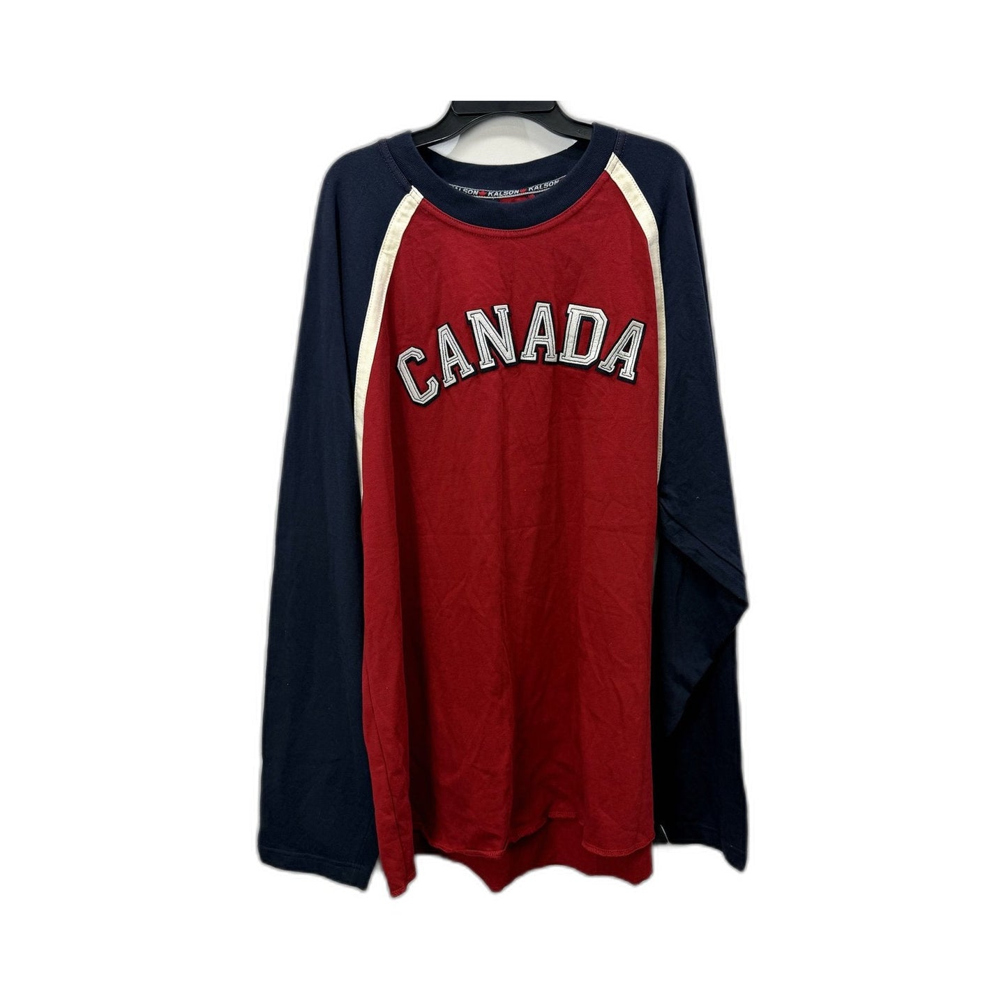 Kalson Mens Pullover Sweatshirt in Red and Navy Blue, 100% Cotton, XL NEW
