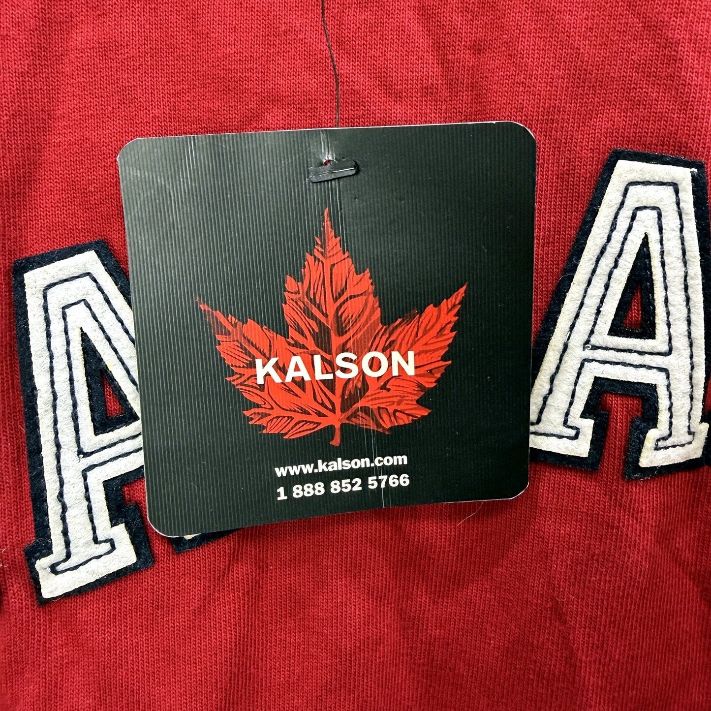 Kalson Mens Pullover Sweatshirt in Red and Navy Blue, 100% Cotton, XL NEW