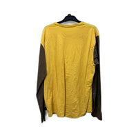 Patagonia Mens Long Sleeve Graphic T-Shirt Organic Cotton Yellow and Black NEW