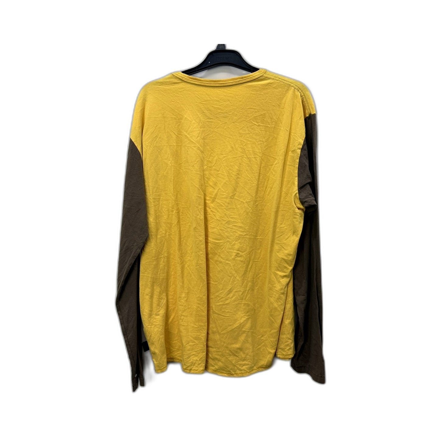 Patagonia Mens Long Sleeve Graphic T-Shirt Organic Cotton Yellow and Black NEW