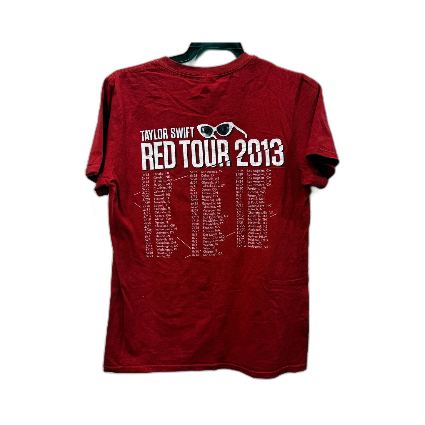 Taylor Swift Womens Red Tour 2013 T-Shirt Size Small