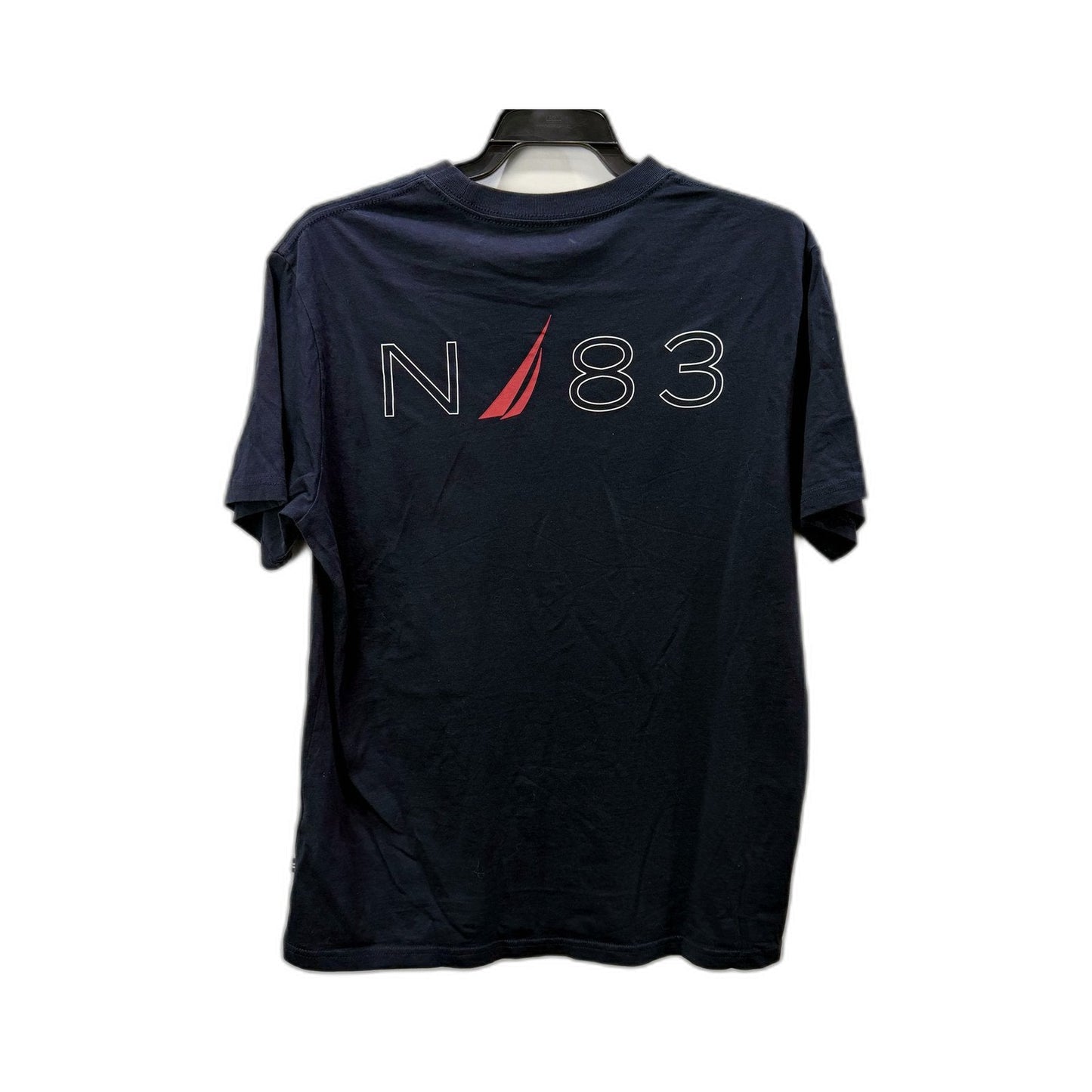 Nautica Mens Navy Blue Cotton Short Sleeve T-Shirt for Small Size