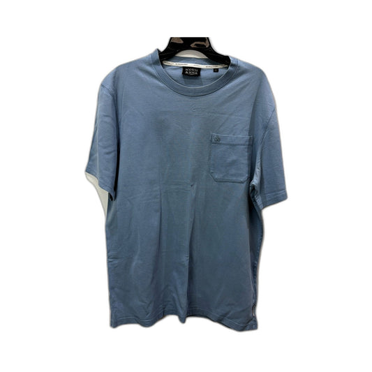 Scotch & Soda Mens Pullover Sweatshirt Sky Blue Comfortable Cotton Size XL