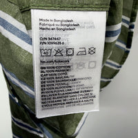 H&M Mens Button-Down Shirt Striped Olive Multi Color Size M