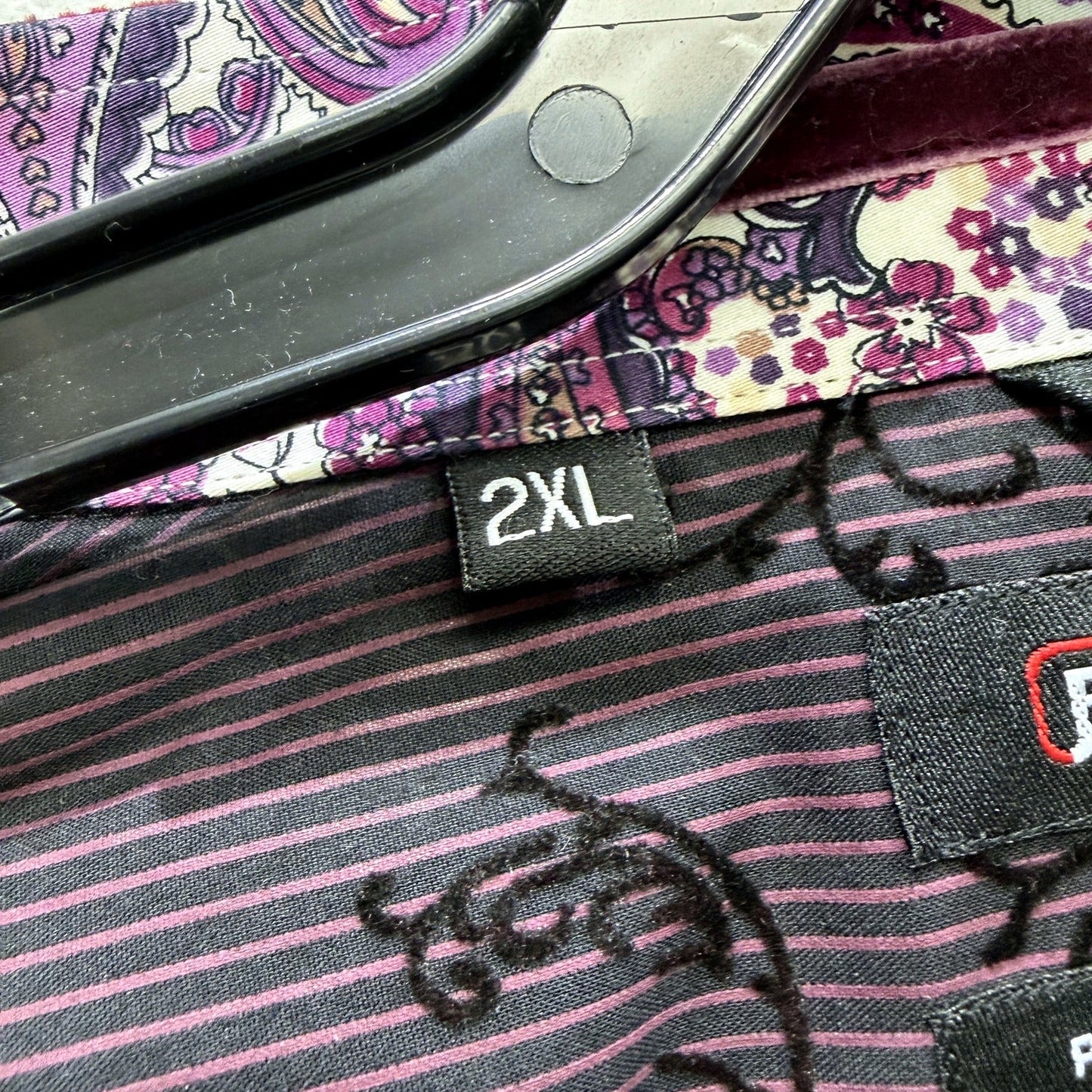 Pure Blakk Mens Slim Fit Button-Down Shirt Floral Print Multi Color Size 2XL