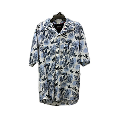 Perrone Mens Button-Down Shirt Floral Print Cotton Linen Blend Casual Sz L