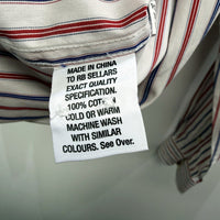 RB Sellars Mens Striped Dress Shirt Cotton Long Sleeve Collared Multi Color SZ L