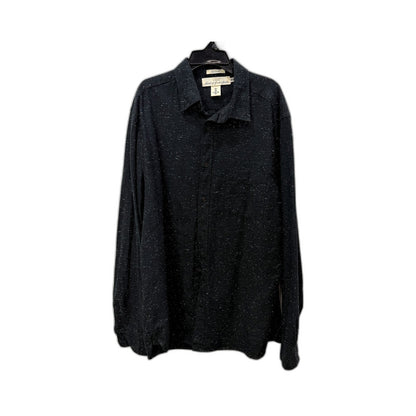 H&M Mens Relaxed Fit Pullover Sweatshirt in Black with Speckled Design, Size L